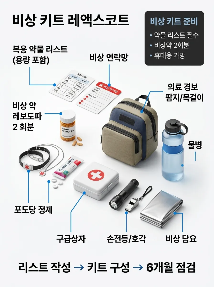 비상 키트 준비